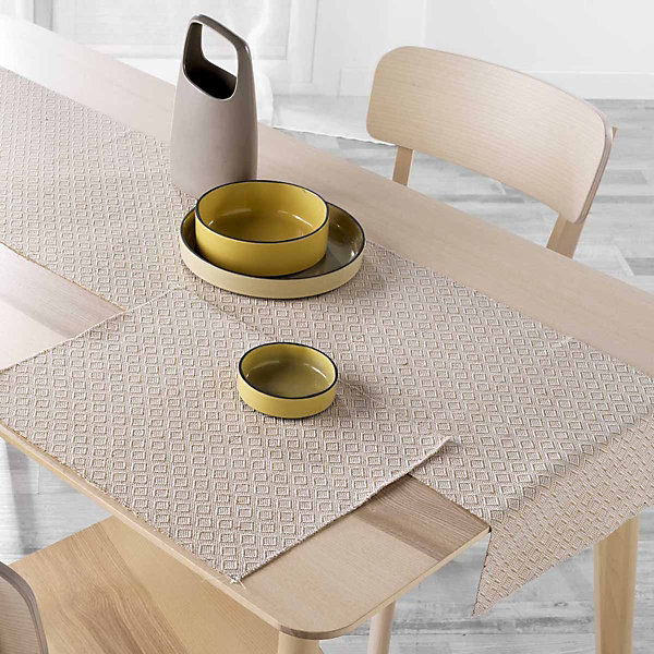 Duo de sets de table à motifs géométriques (33x45 cm - Naturel)