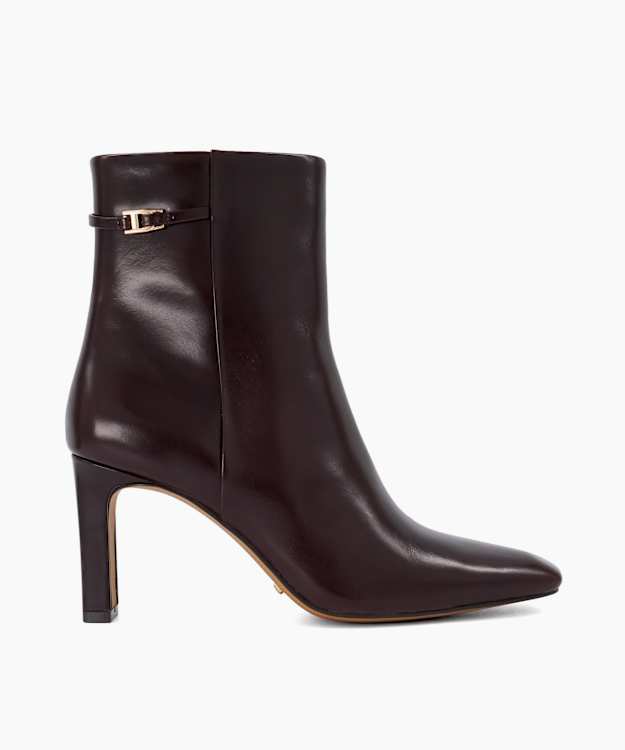 Onora Burgundy - Leather Heeled Ankle Boots