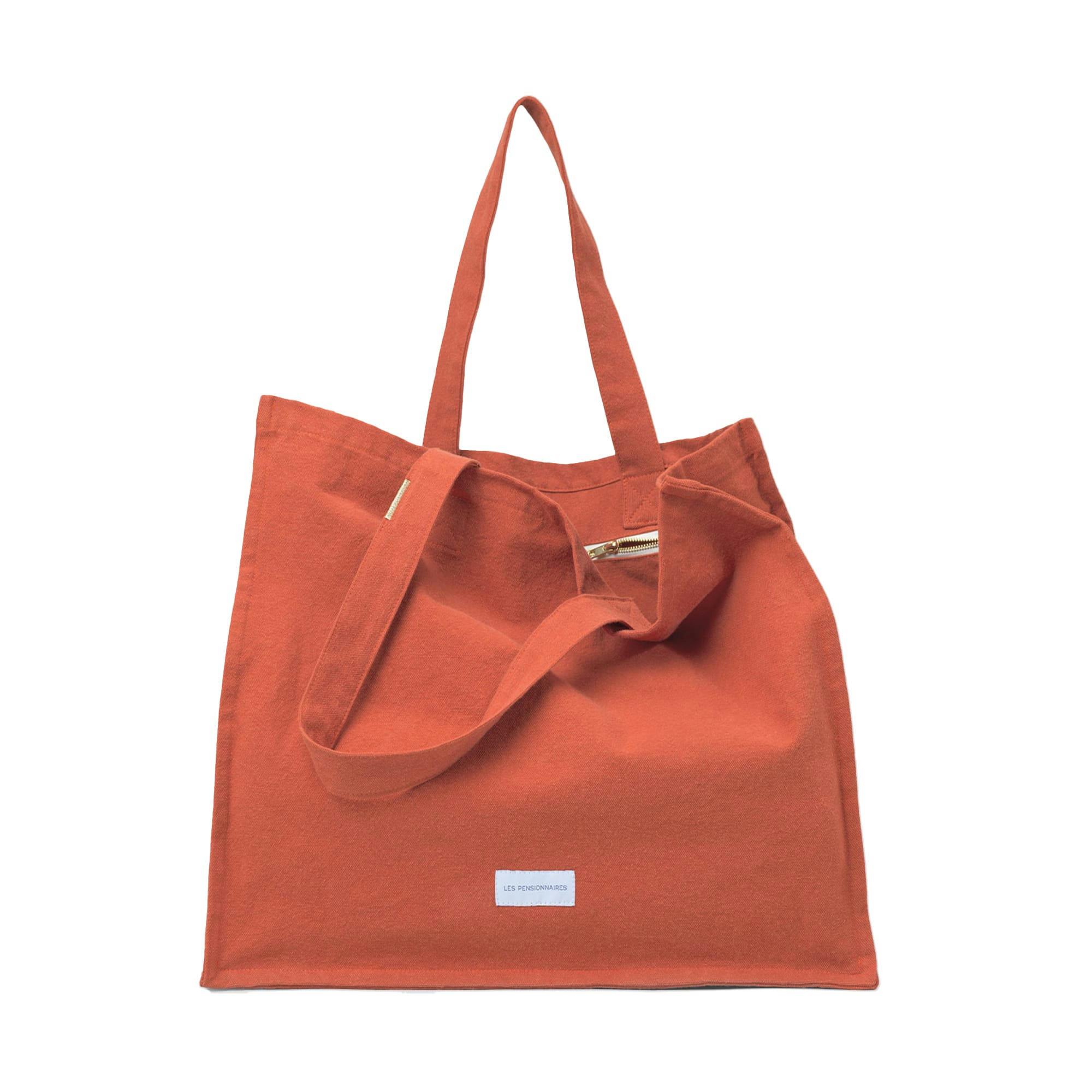 - Grand cabas en toile de coton bio orange flamboyant