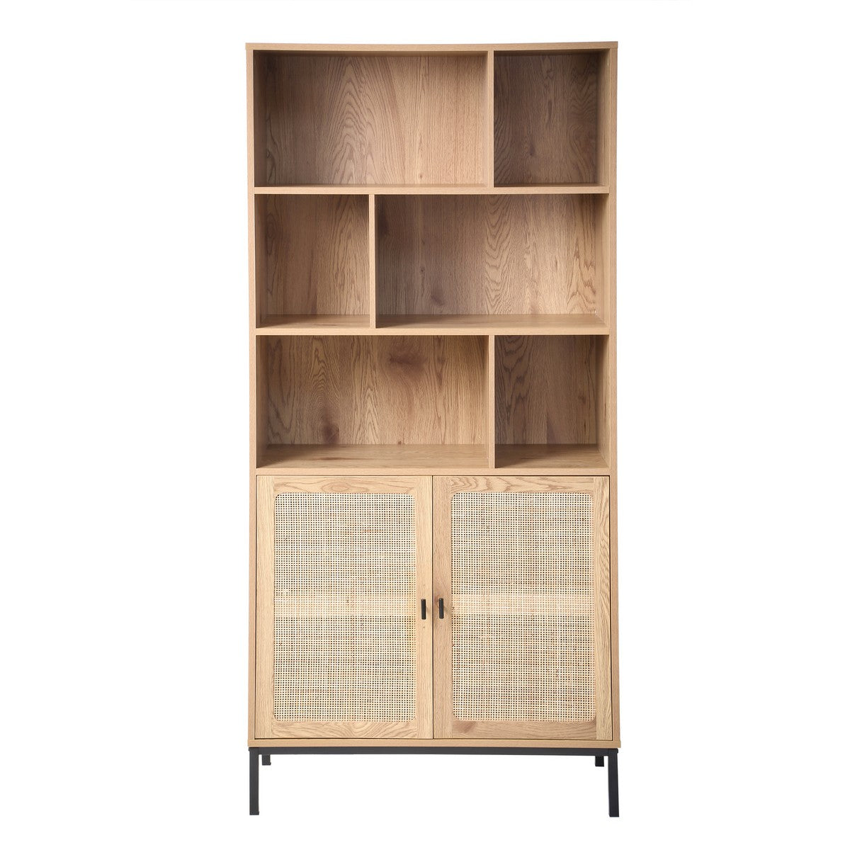 Calicosy - JAYA Boekenkast Woonkamer - Licht hout - 35x80x175 cm