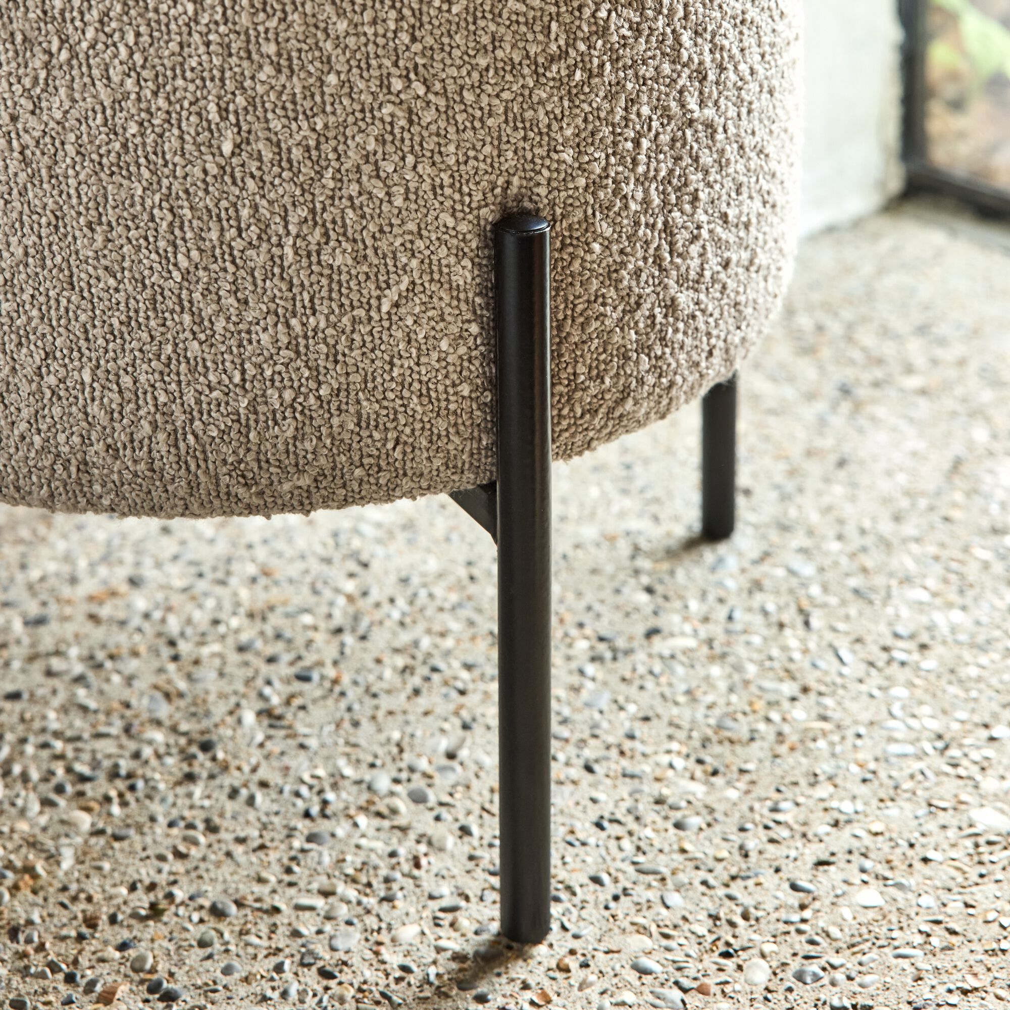 SIELLE - Pouf en tissu avec coffre de rangement H40,5cm - beige