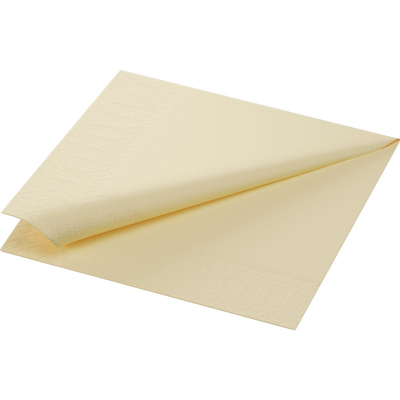 Serviette en tissu Bio 3 plis crème 24 x 24 cm 20 pièces DUNI