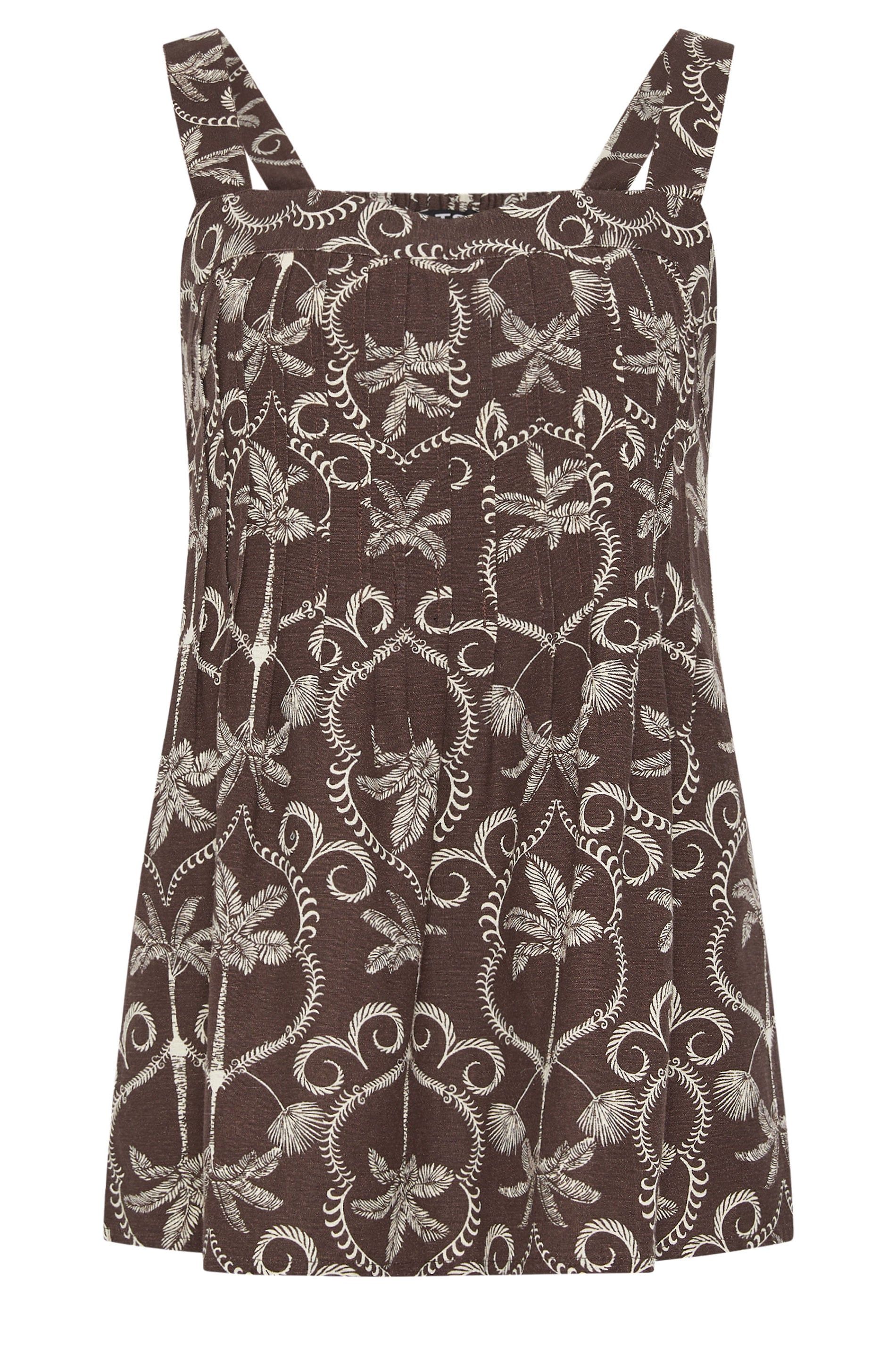 Long Tall Sally Tall Printed Pleated Linen Vest Top