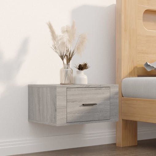 NNEVL Wall-mounted Bedside Cabinet Grey Sonoma 50x36x25 cm