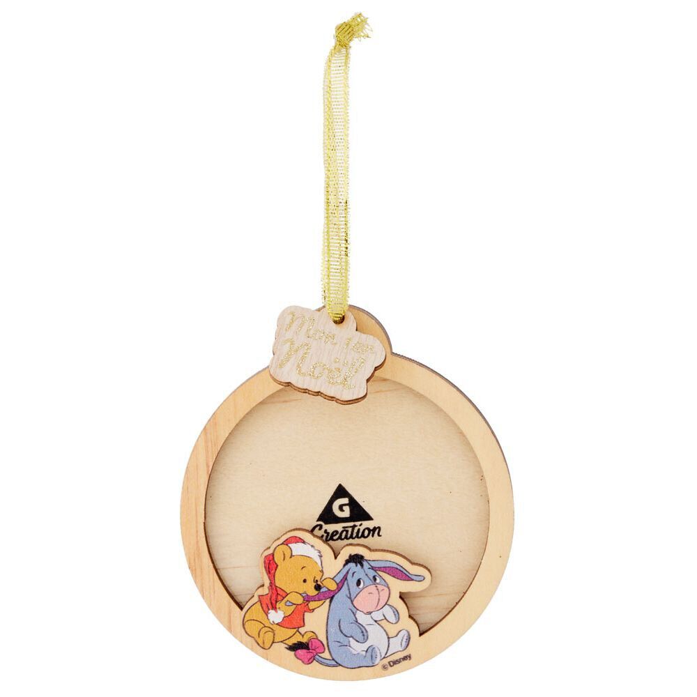 Cadre à suspendre Mon 1er No&euml;l Disney Winnie bois Ø9cm