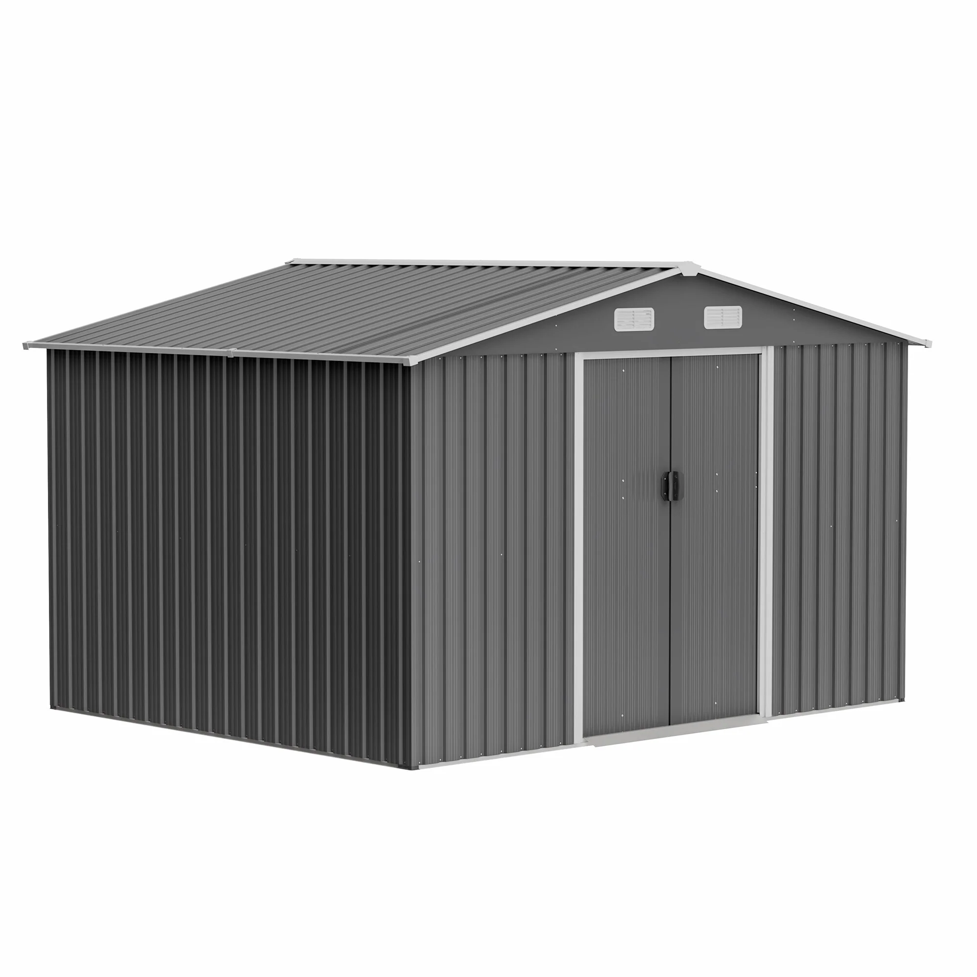 Rustproof Metal Garden Shed Tool Shed with Sliding Lockable Door, Pet Shed Storage Shed, Weatherproof & UV-Resistant