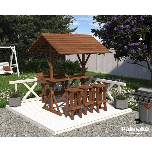 Gartenmöbel, 200x20x242cm, braun imprägniert