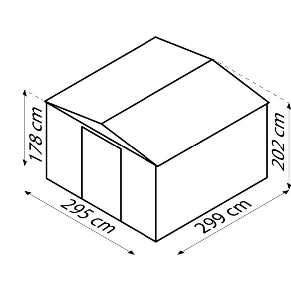 Gerätehaus »Dream«, Stahl, Satteldach, 8,82 m², BxT: 295 x 299 cm, silber metallic