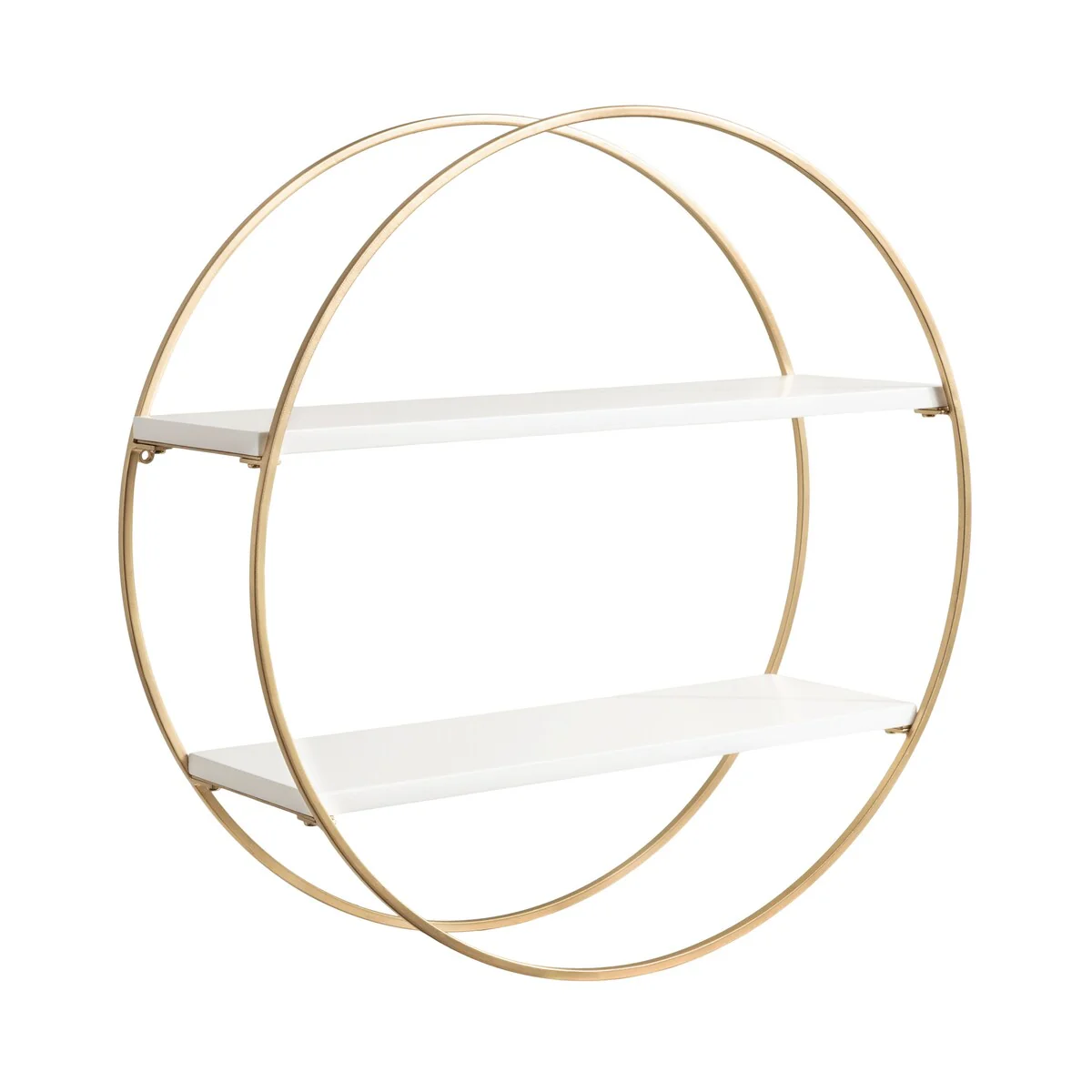 Kate and Laurel Sequoia Round Metal Wall Shelf