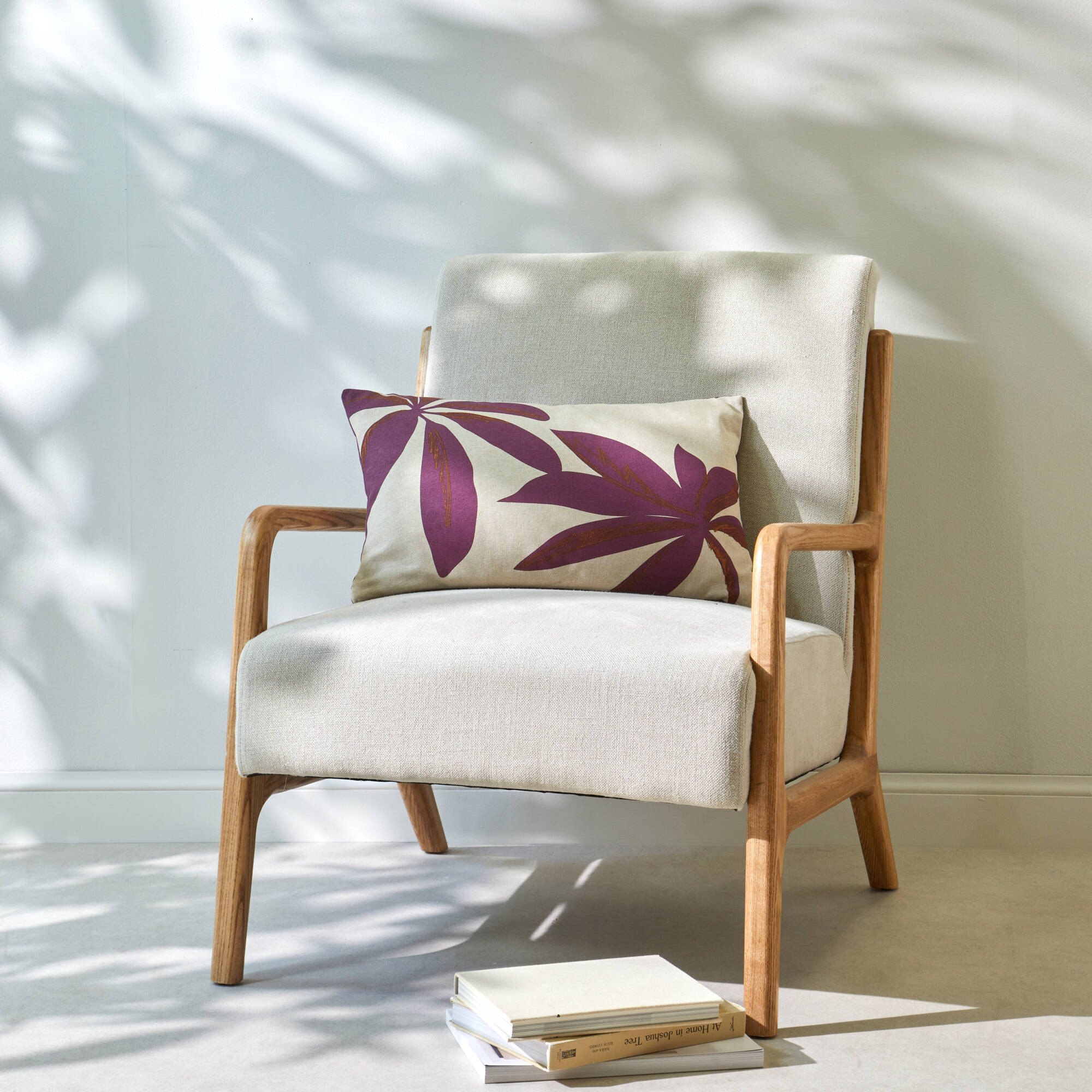 Coussin rectangulaire imprimé feuillage