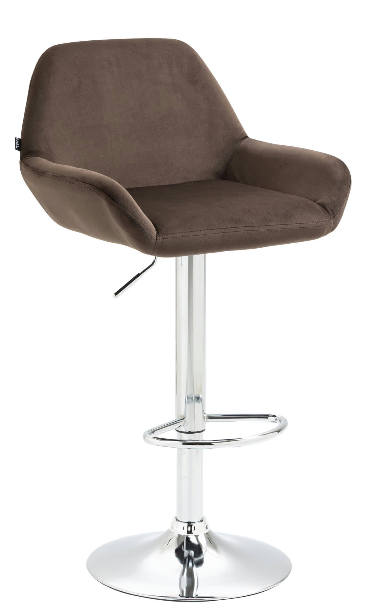VELOURS - Tabouret de bar velours ajustable pivotant velours Marron