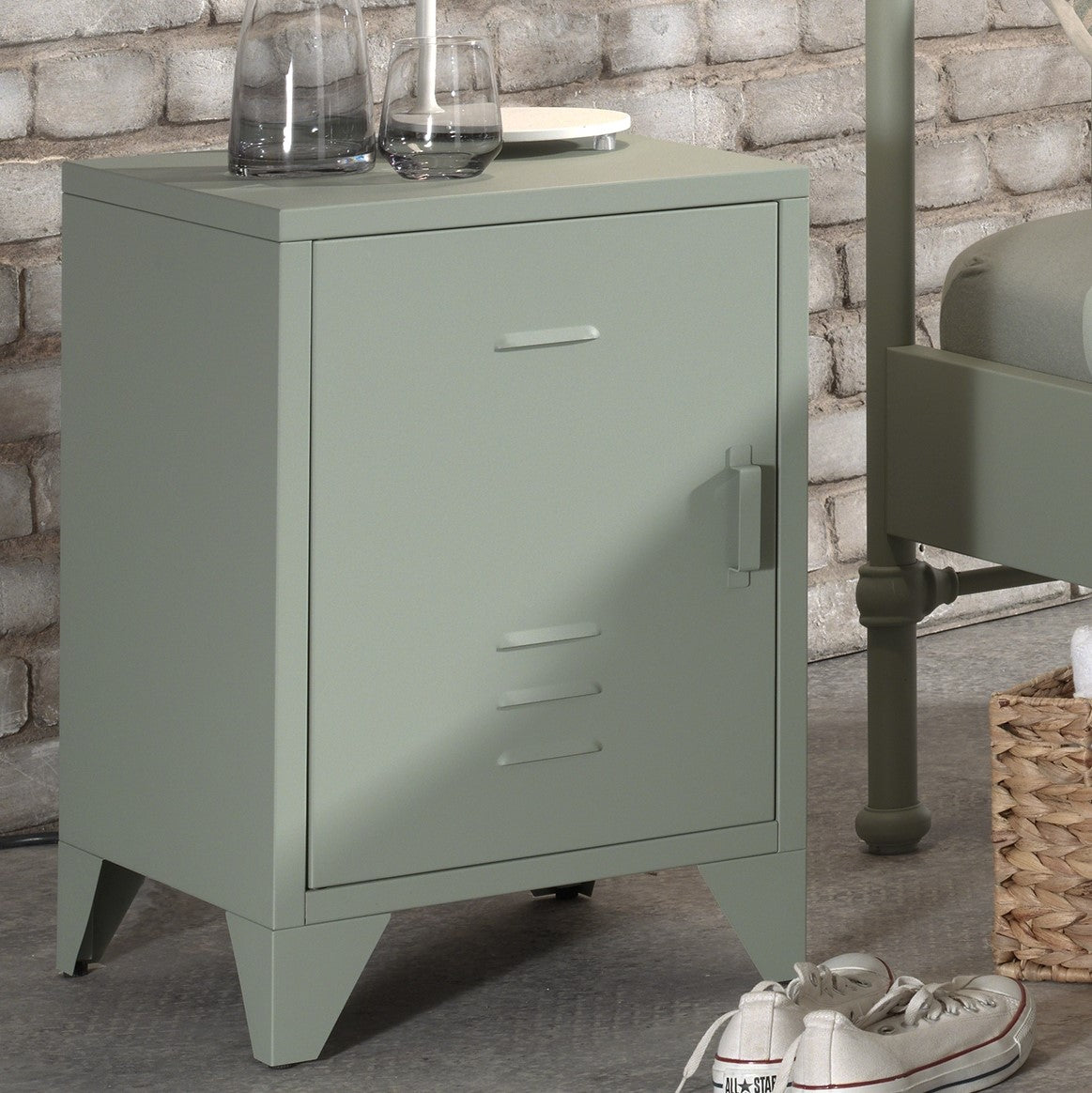 Vipack Bronxx Nachtkastje - Olive Groen