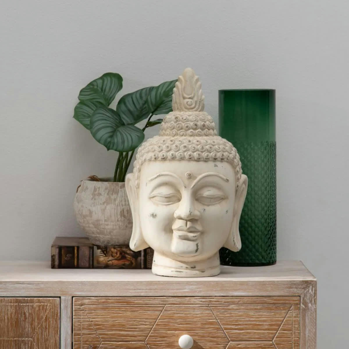 - Statuette de décoration Bouddha en terre cuite