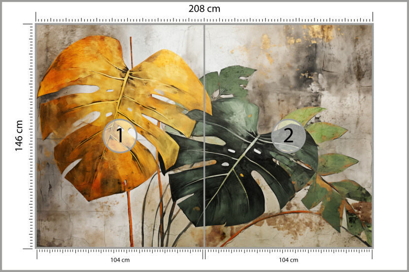 Fototapeta Abstrakcyjne Liście Monstery 208x146cm