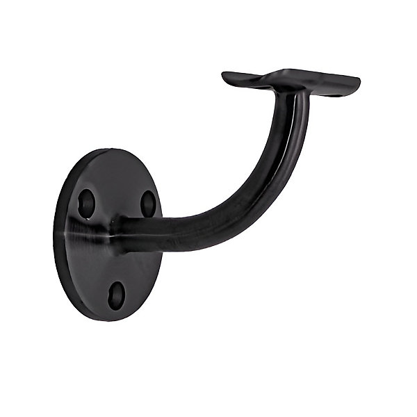 2 x Support mural fixe - Main courante diam. 42,4 mm - Platine 3 trous fraisés - Noir anthracite