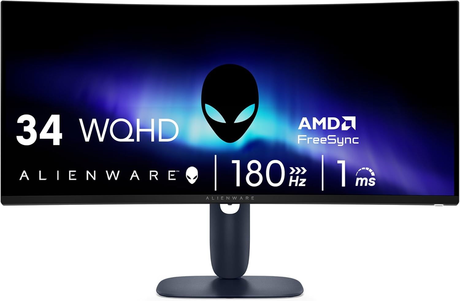 Alienware 34 Curved Gaming Monitor – AW3425DWM - 34-inch WQHD 180Hz 1ms Display  1500R  AMD FreeSync Premium  VESA AdaptiveSync.