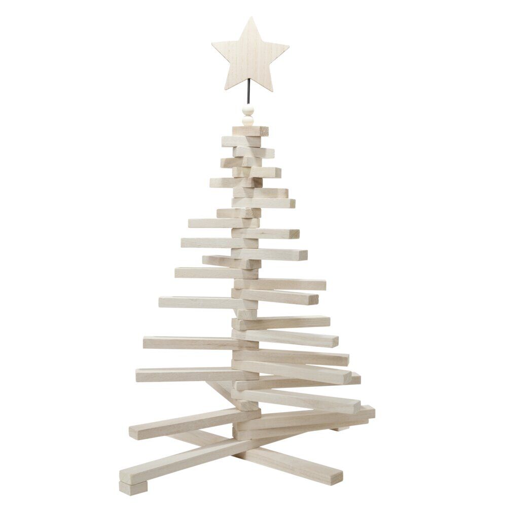 Sapin de No&euml;l en bois amovible gris 48xH71cm