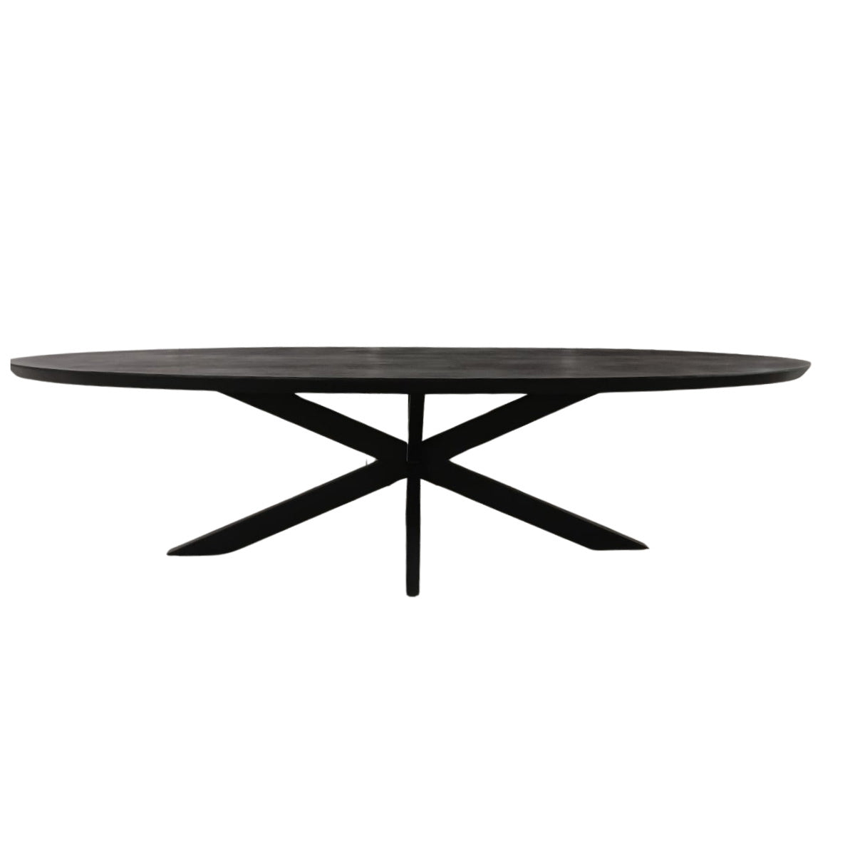 StarFurn Eettafel Brandy - Ovaal Zwart Mangohout - 210x90x76cm