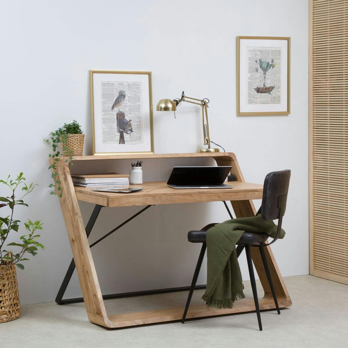 MIM - Table bureau en bois marron 120 cm