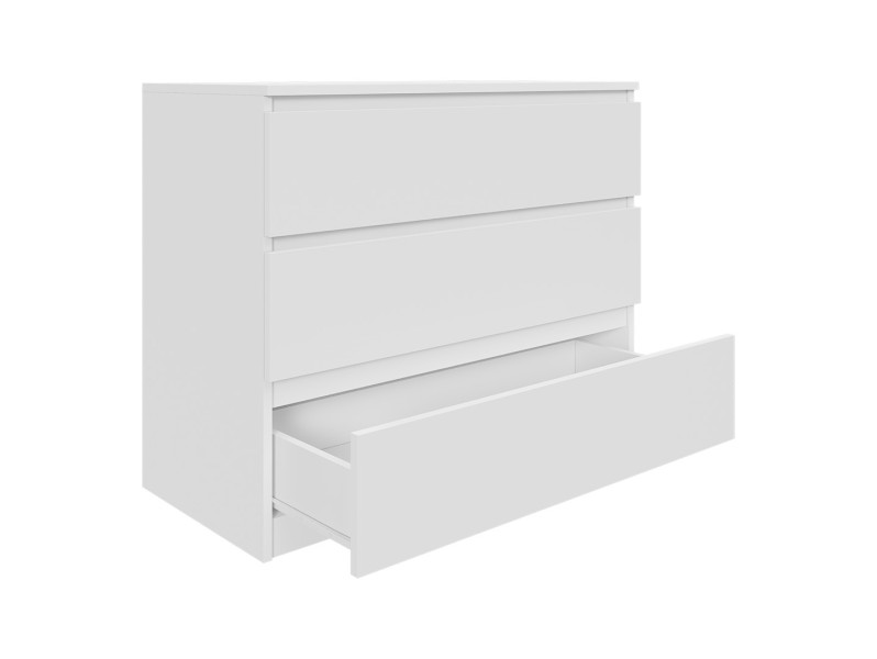 Komoda Biała 90 cm z 3 Szufladami - do salonu, sypialni