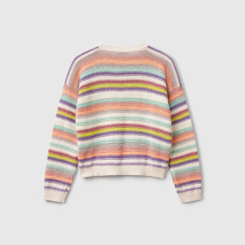 Multicolor striped sweater with lurex
