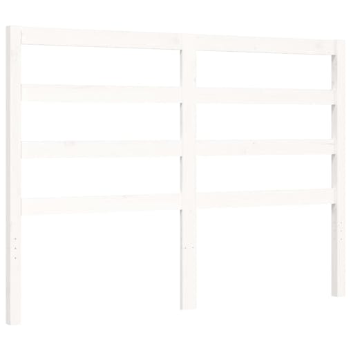 NNEVL Bed Frame with Headboard White 137x187 cm Double Solid Wood