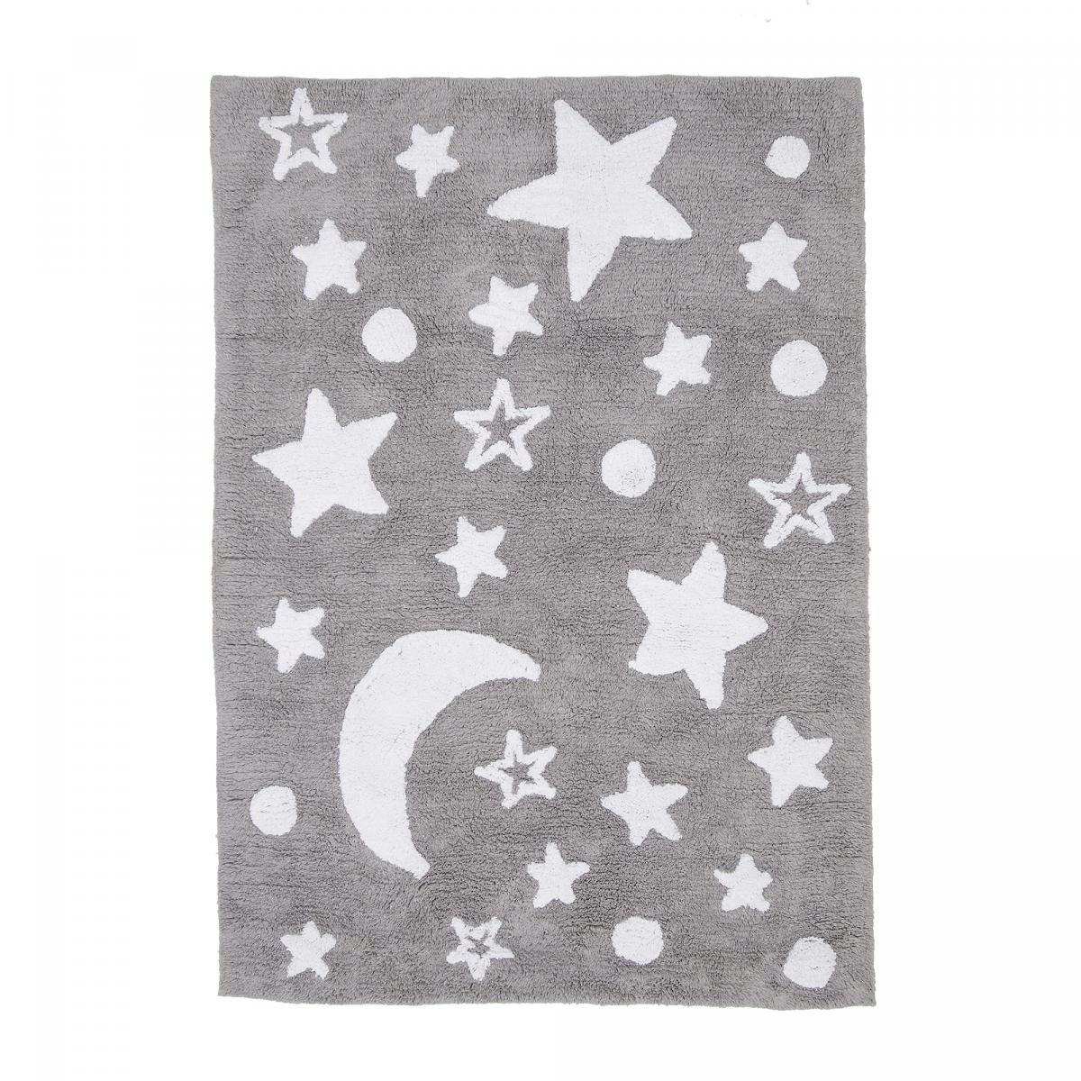GOOD NIGHT 100% BIO - Tapis enfant en coton gris 60x110