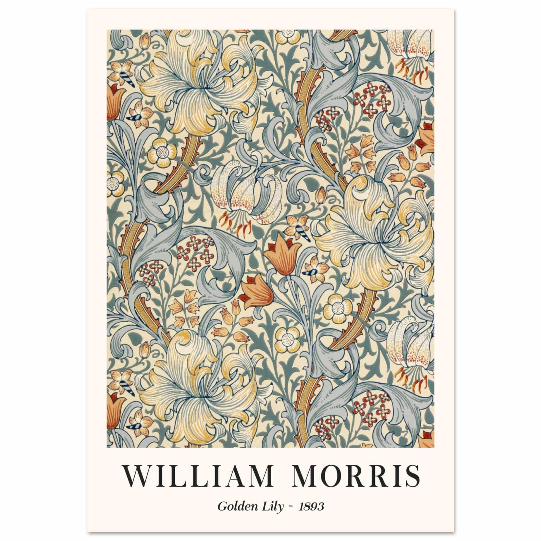 Artfulprints Poster William Morris - Golden lilly 1893  - 70x100 cm - Groen
