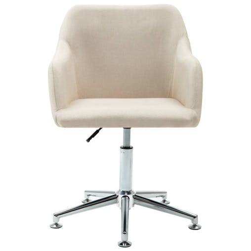 NNEVL Swivel Office Chair Cream Fabric