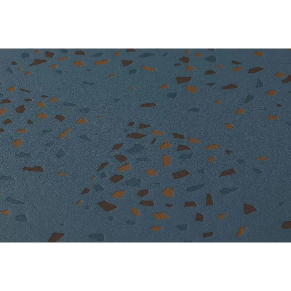 Livingwalls behang terrazzo blauw, groen en bruin - 53 cm x 10.05 m