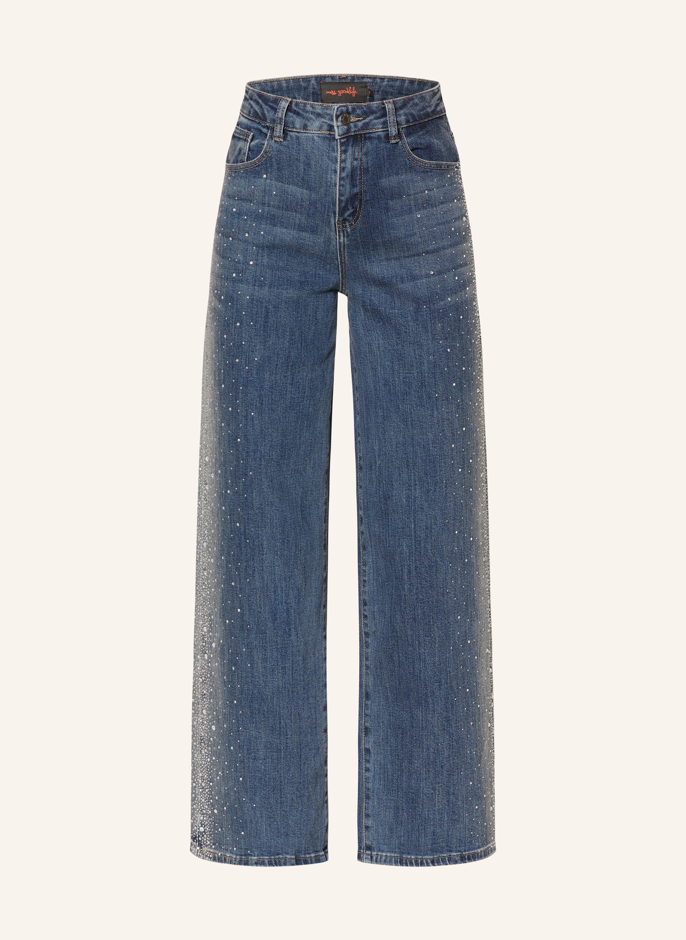 miss goodlife Straight Jeans mit Schmucksteinen