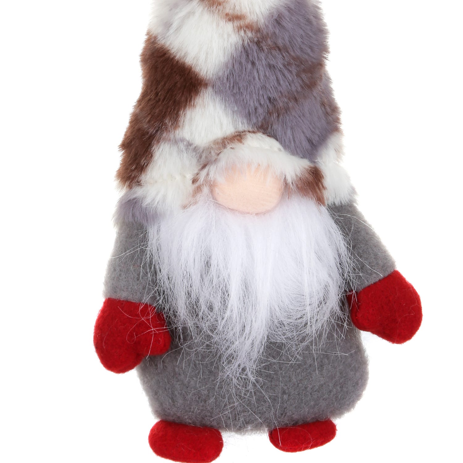 Gnomo Natale fermaporta 26 cm rombi grigi