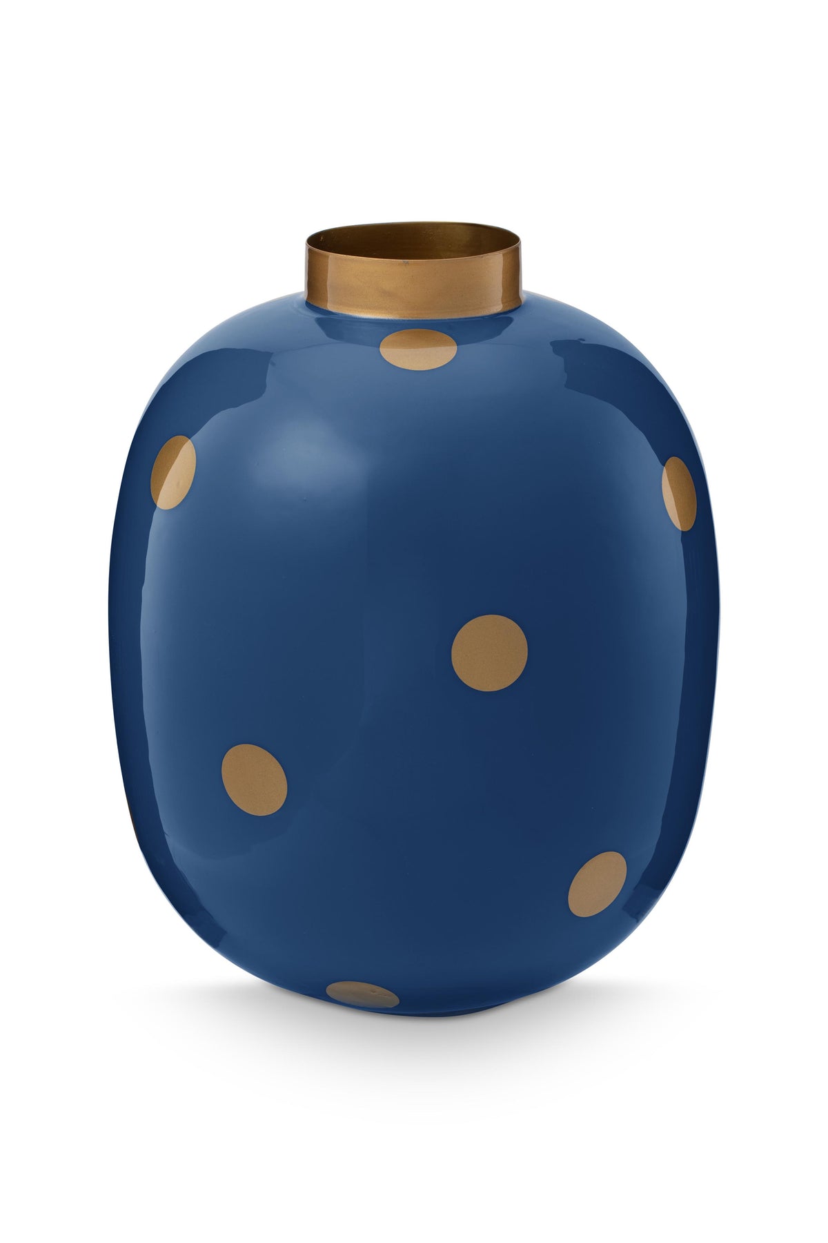 Pip Studio Vaas Dots - Metaal - Navy/ Goud - 32cm