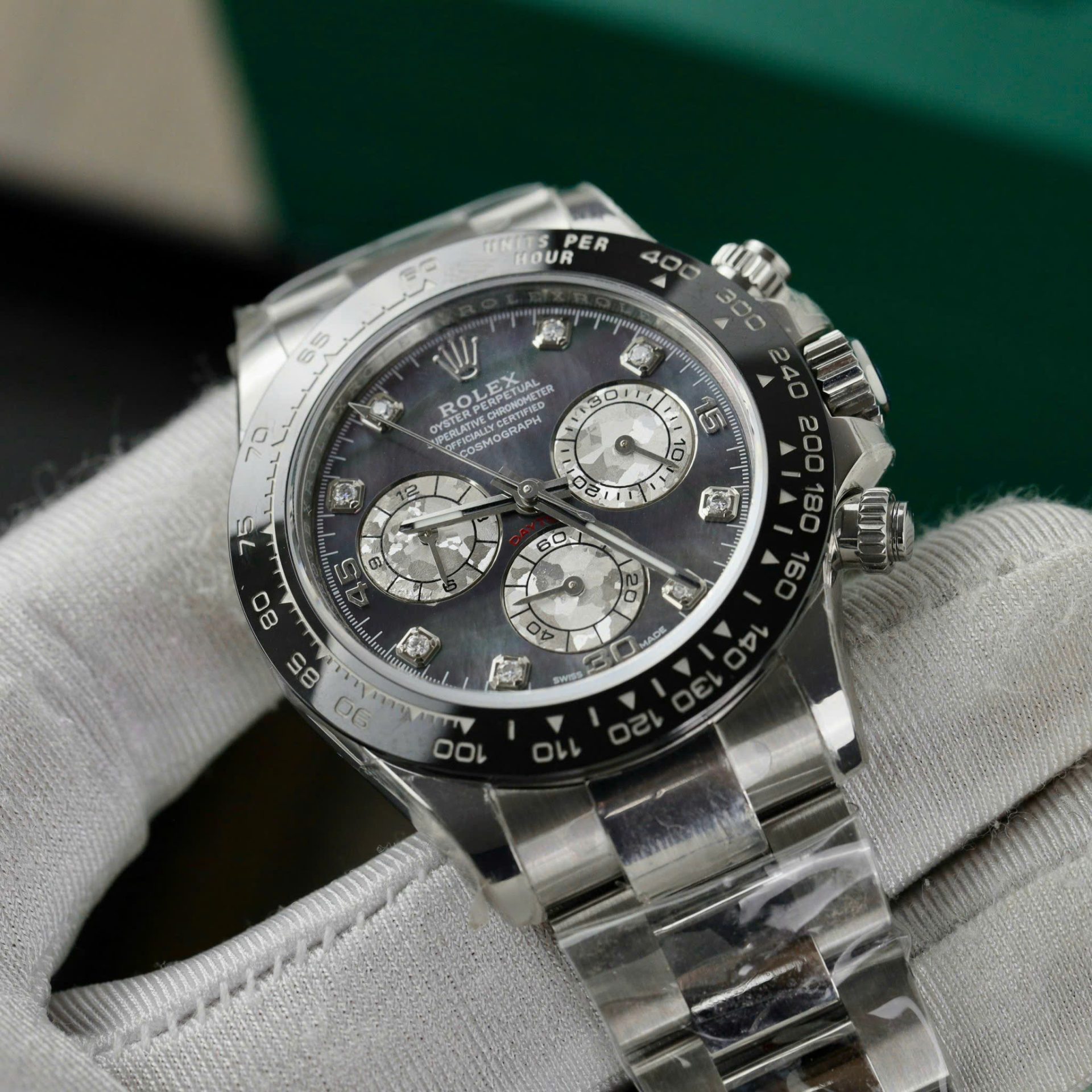 Rolex Daytona 116519LN 904L Steel Dark MOP Dial With Diamonds 40mm Oyster Super Clone
