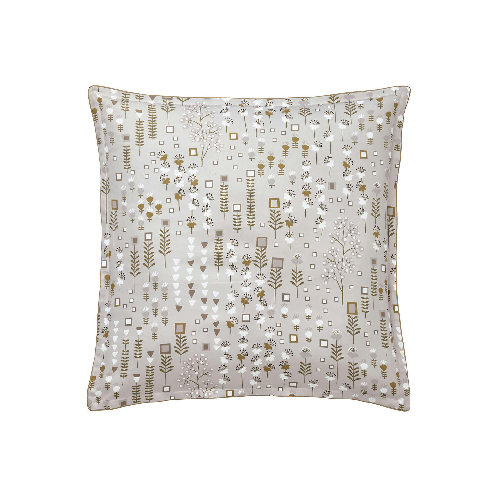 CONTE D'HIVER - Taie d'oreiller en satin de coton gris 65x65