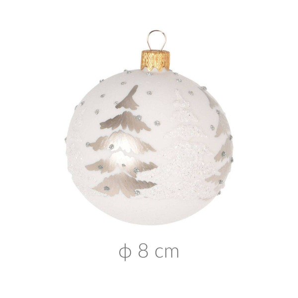 Szklana bombka z brokatowy zdobieniem, Ø 8 cm