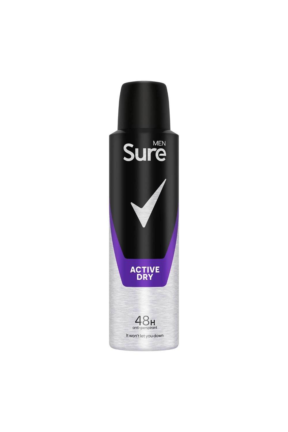 Sure Alcohol-Free Men Active Dry 'Body Spray Deodorant', 12x150ml