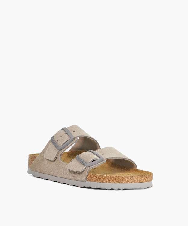 Arizona Leve Grey - Double Buckle Suede Sandals