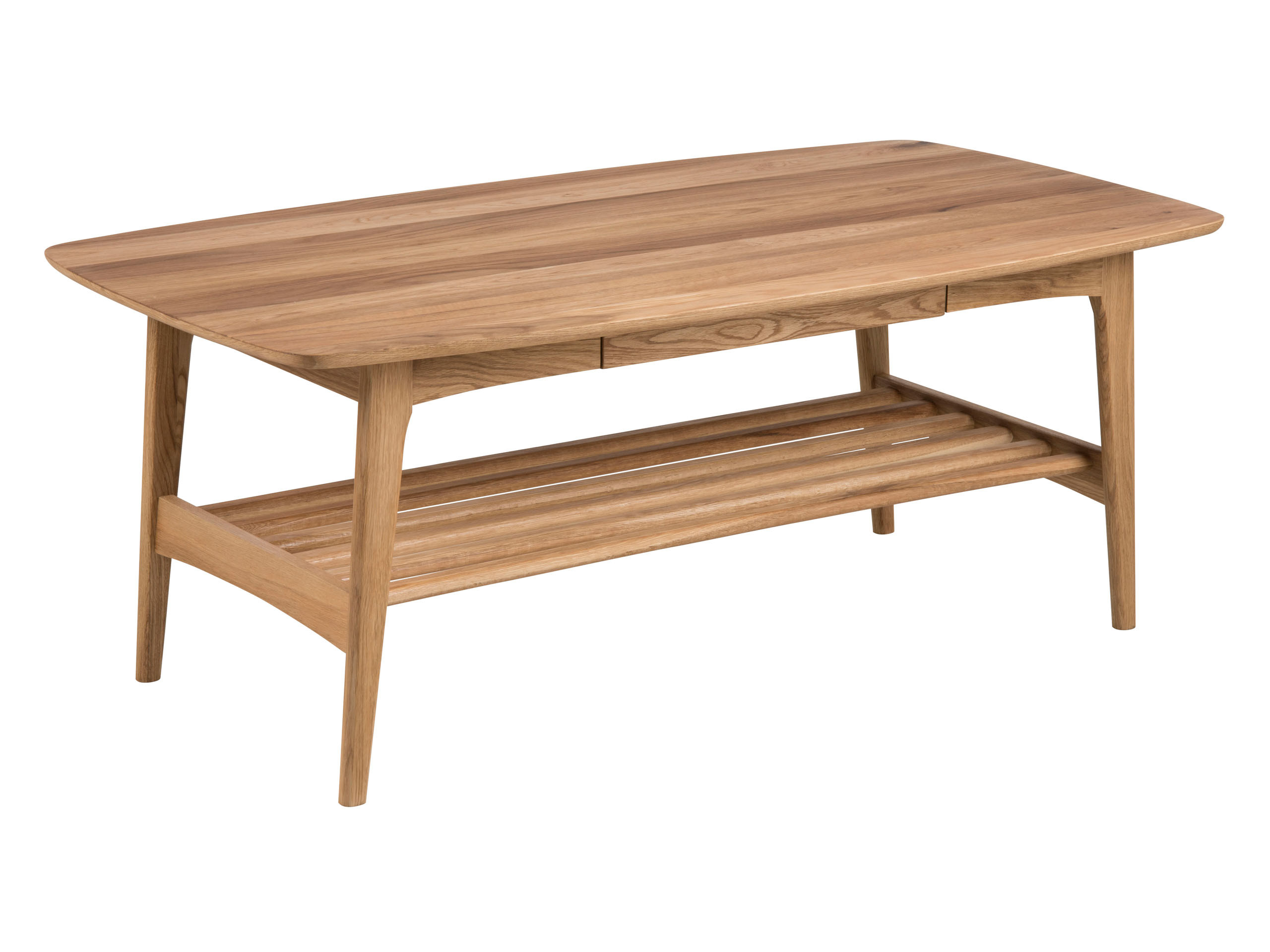 Ława Freja wood 130 cm z półką i szufladą, Oak oiled