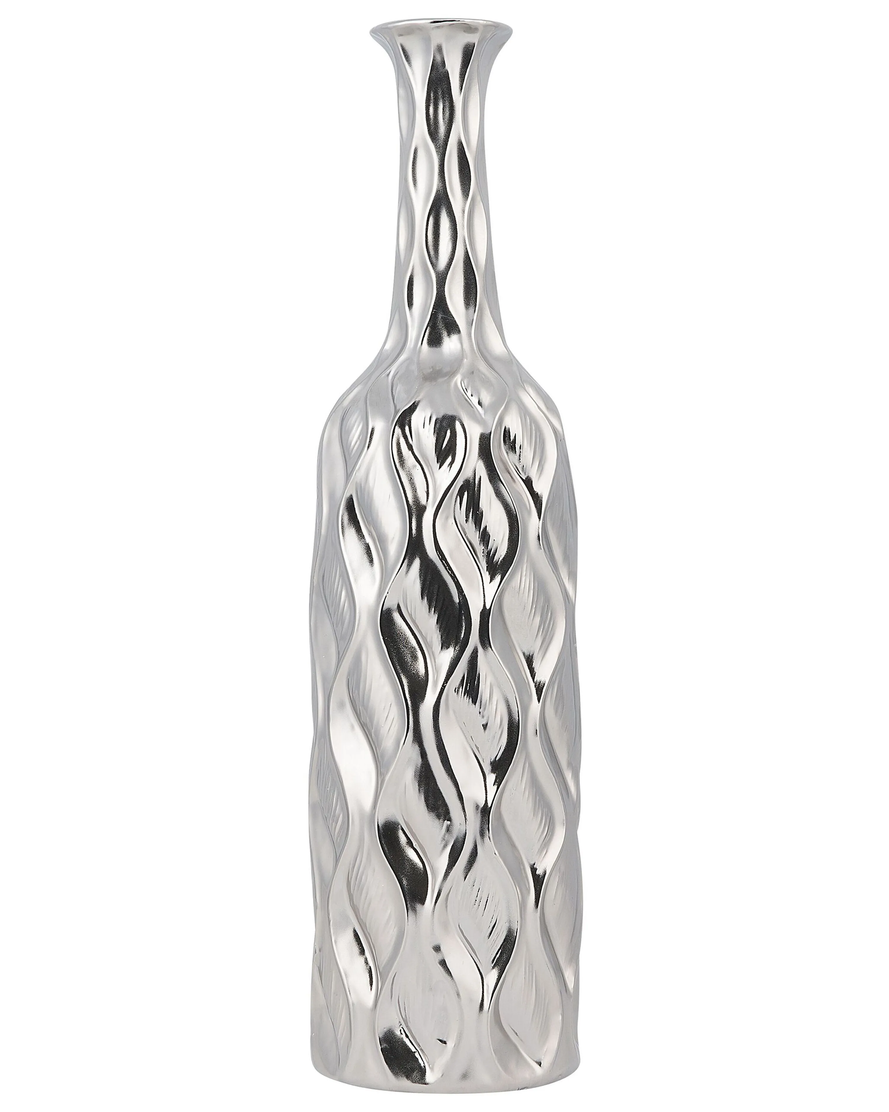 Decorative Vase BASSANIA Stoneware 45 cm Silver