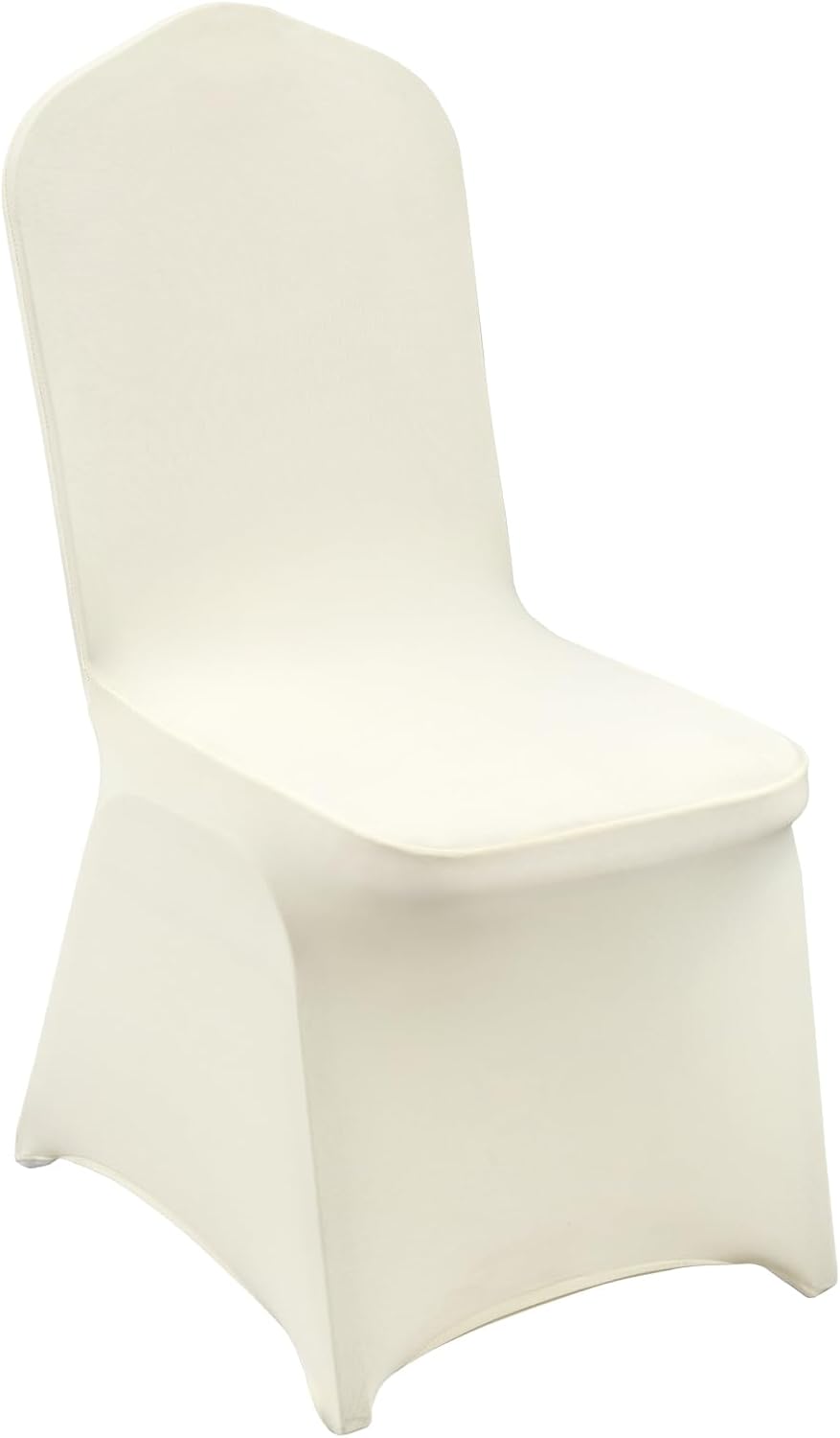 VEVOR 50 Pcs Flat-Front Chair Covers Polyester Spandex Chair Cover Stretch Slipcovers, Wedding, Holiday, Banquet, Party, Celebration, Dining, Beige