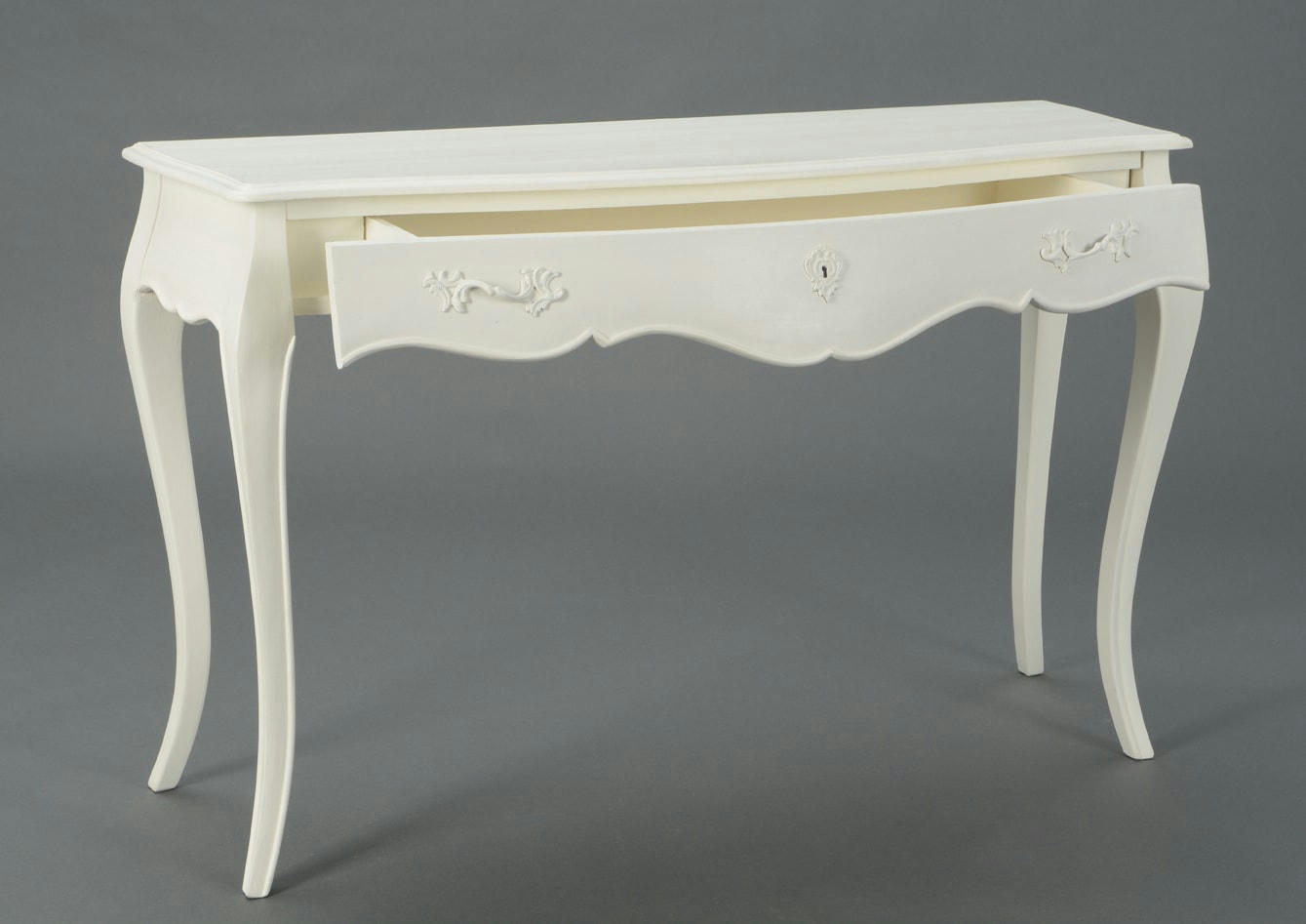 JOSEPHINE - Console 1 tiroir  cassé en acajou   120x40 Acajou en bois  blanc