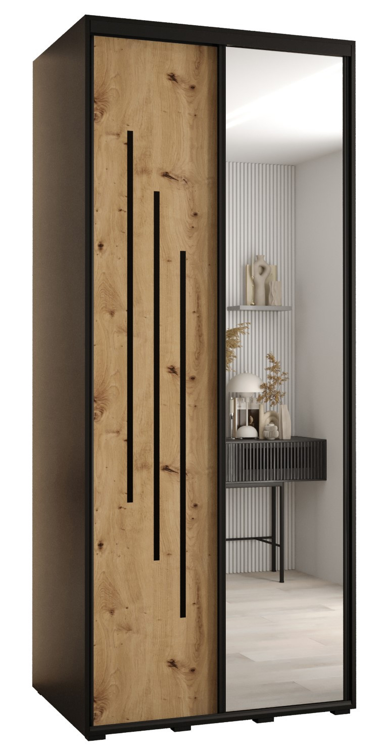 Szafa przesuwna 60 wysoka Davos 9 100 czarny artisan czarny