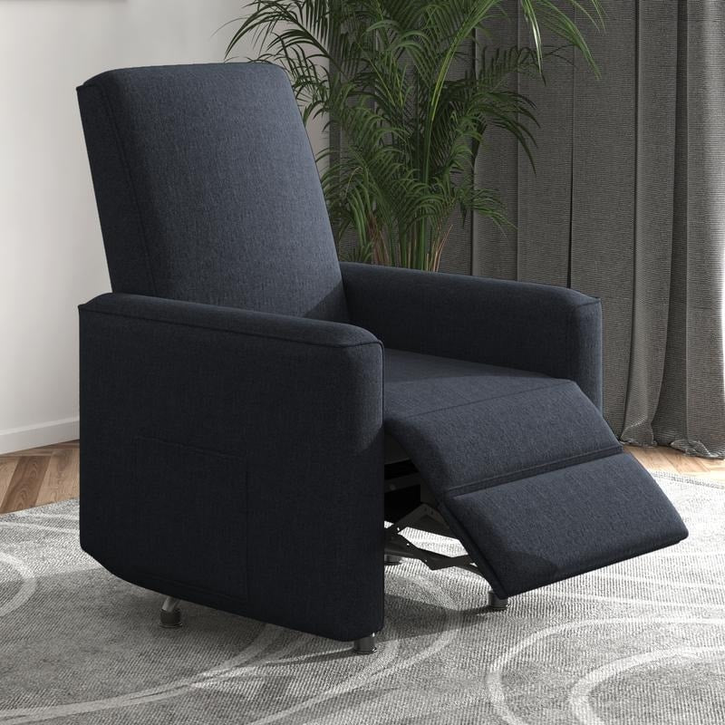Mixoy Modern Recliner Chair with 360 Degree Swivel, Upholstered Push Back Single Nursery Recliner Sofa