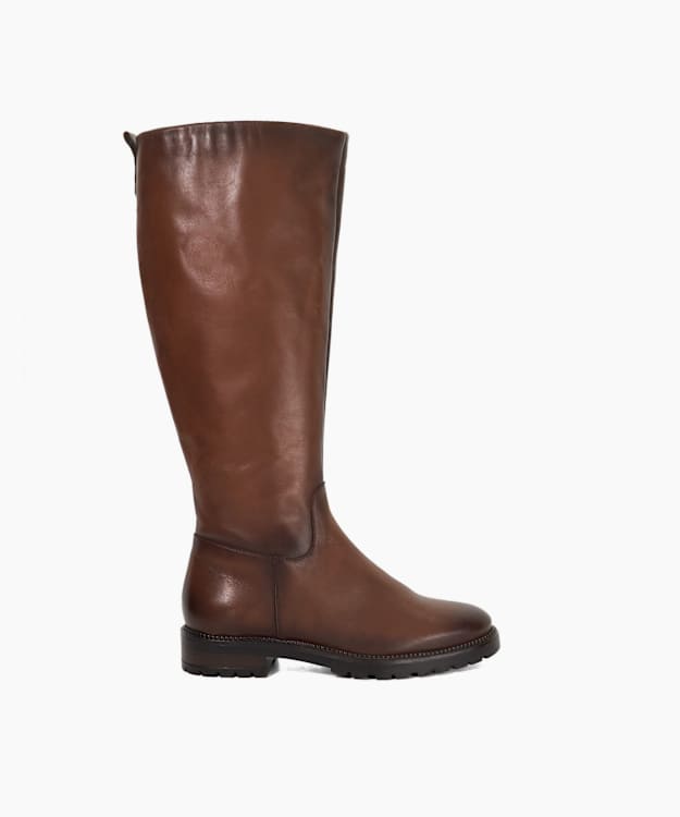 Tayah Tan - Wide Fit Leather Knee High Boots