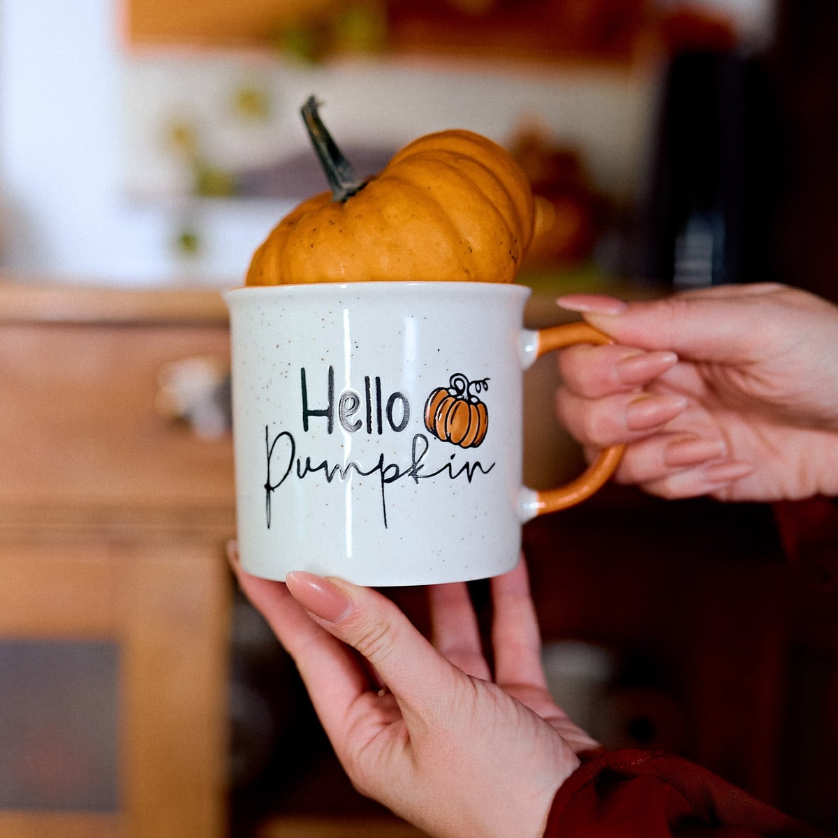 Kubek PALLI hello pumpkin z pomarańczowym uchem 0,4 l