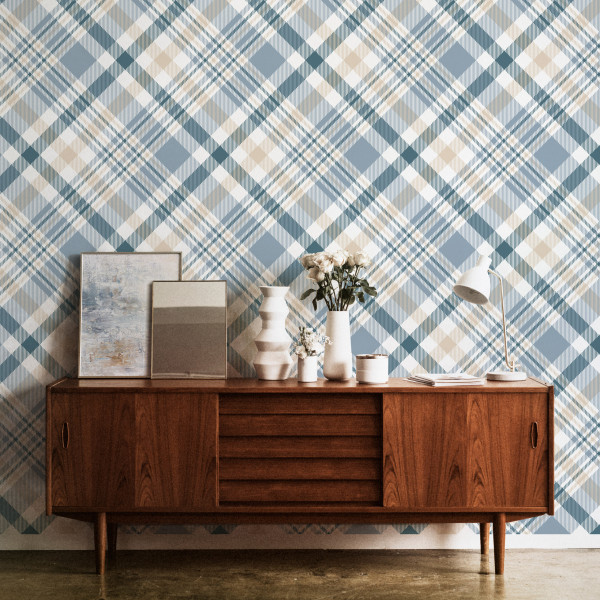 Tapeta Do Salonu Klasyczna KRATA Minimalistyczny Wzór