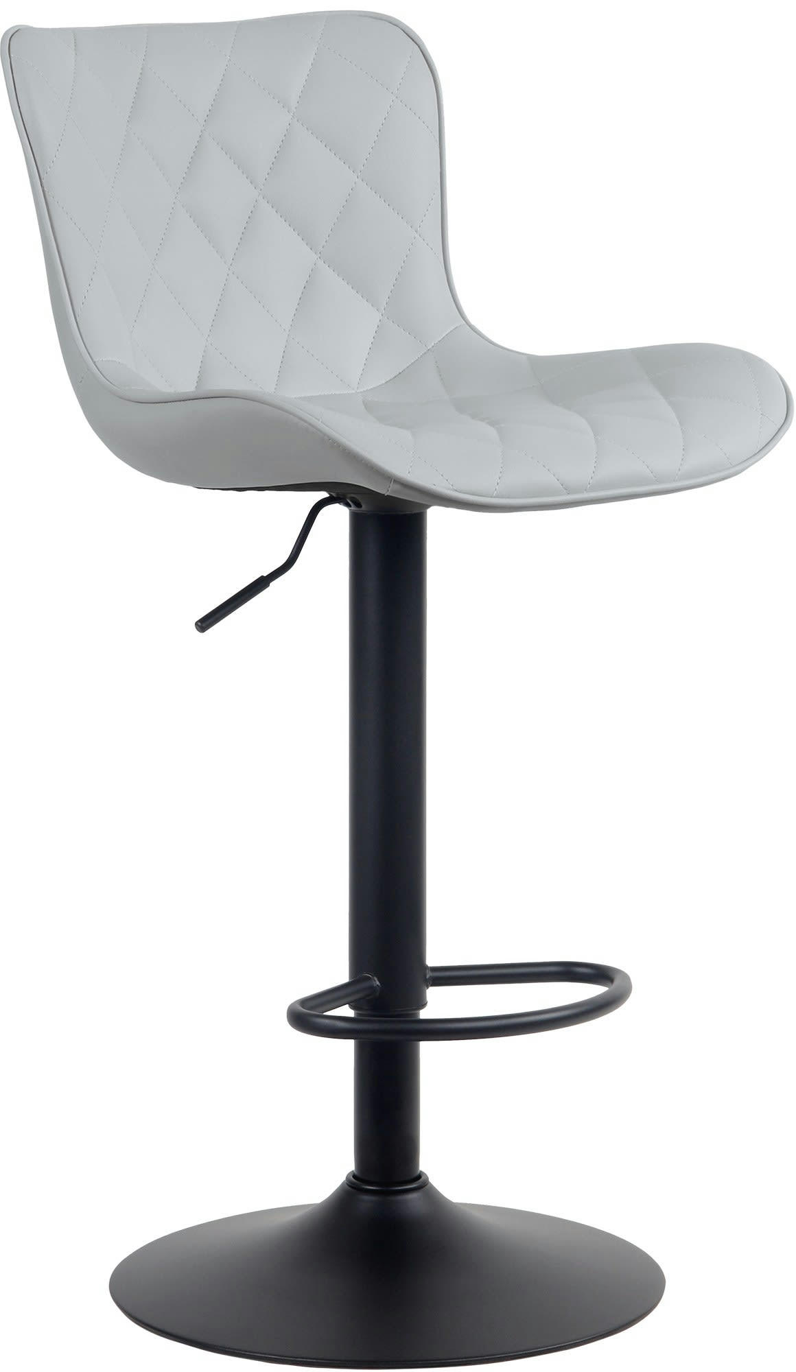 EMMA - Tabouret de bar ajustable pivotant similicuir Gris
