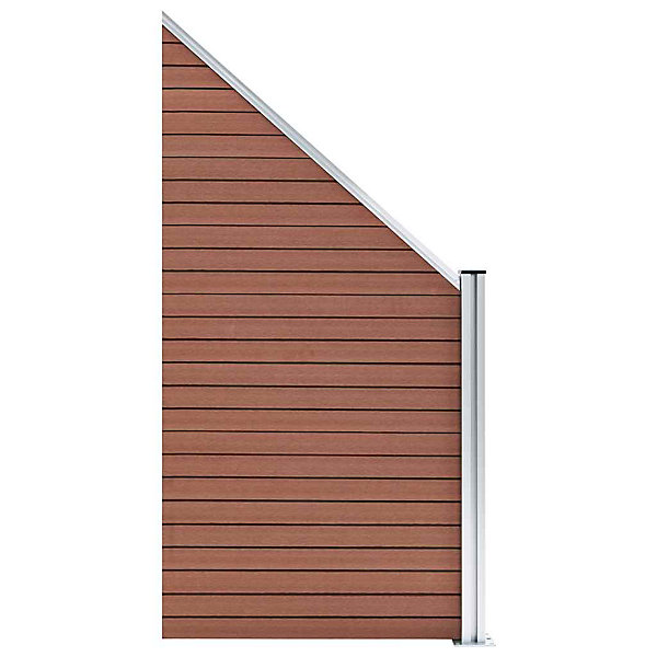 Ensemble de clôture WPC 1 Carré   1 Incliné 273x186 cm Marron vidaXL