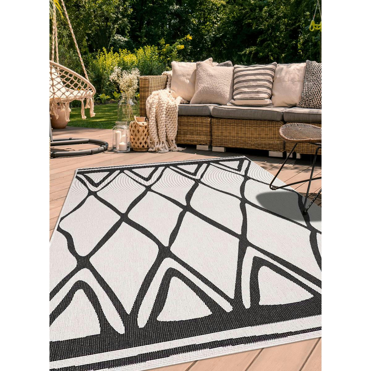 AF ARIBIA REVERSIBLE - Tapis extérieur noir 160x230